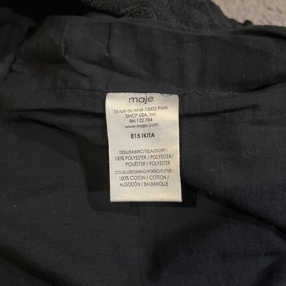 MAJE Black Heavy Lace Dress Shorts - Zip Front - Fully Lined - EU Size 38 = US 6 - Picture 10 of 11